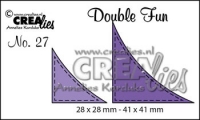 Billede: skæreskabelon 2 trekanter/hjørner, Dies Crealies Double Fun no. cldf27 stich, førpris kr. 47,- nupris