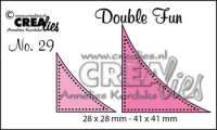 Billede: skæreskabelon 2 trekanter/hjørner, Dies Crealies Double Fun no. cldf29 stick prik, førpris kr. 47,- nupris