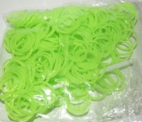 Billede: Loom silicone elastik neon grøn ca. 300s

incl. nål og clips/Passer til Loom board 
