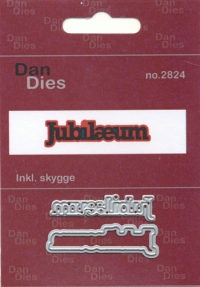 Billede: skæreskabelon Jubilæum med skygge, m/skygge 4,4 x 1,2cm, dan-dies, førpris kr. 35,- nupris
