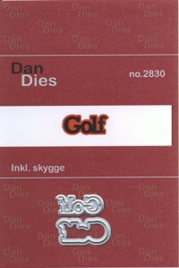 Billede: skæreskabelon Golf med skygge, Dan dies, højde 1 cm incl. skygge, førpris kr. 35,- nupris
