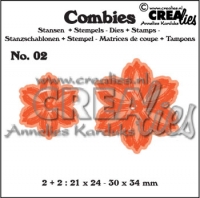 Billede: skæreskabelon og stempel, Dies Crealies + stempel Combies CLCB02, 2 + 2: 21 x 24 - 30 x 34 mm, førpris kr. 60,- nupris 