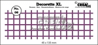 Billede: skæreskabelon Dies Crealies Decorette XL 6 CLDRXL06, 45 x 135 mm tern: 6x6mm, førpris kr. 86,- nupris