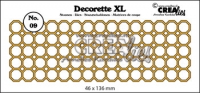 Billede: skæreskabelon Dies Crealies Decorette XL 9 CLDRXL09, 46 x 136 mm 8 kant D:6mm, førpris kr. 86,- nupris