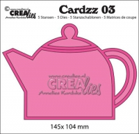 Billede: skæreskabelon tepotte, Dies Crealies Cardzz 03 CLCZ03 Teapot, førpris kr. 84,- nupris