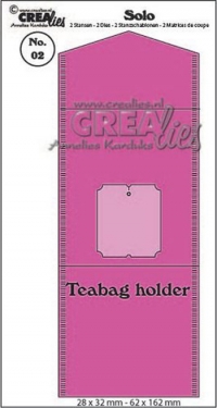 Billede: skæreskabelon teposemærkat og tebrev, Dies Crealies Solo 02 / CLSolo02, label / Teabag holder + tag