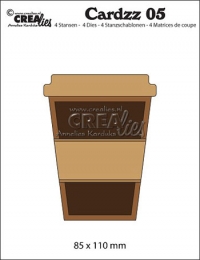 Billede: skæreskabelon kaffekrus too go, Dies Crealies Cardzz 05 CLCZ05, førpris kr. 86,- nupris