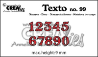 Billede: skæreskabelon små tal fra 0-9, max. højde 9mm, Crealies • Cutting die numbers small, CLTX99