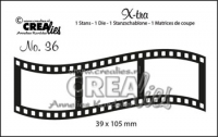 Billede: skæreskabelon stor filmstrimmel, Dies Crealies X-tra 36 CLXtra36, 39 x 105 mm, førpris kr. 60,- nupris 
