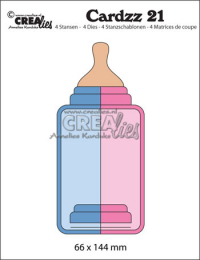 Billede: skæreskabelon stor sutteflaske, Dies Crealies Cardzz 21 CLCZ21 sutteflaske, 66 x 144 mm, førpris kr. 88,- nupris