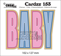Billede: skæreskabelon BABY med skygge, Dies Crealies Cardzz 153 CLCZ153 baby, 102X127mm, førpris kr. 88,- nupris
