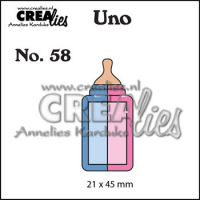Billede: skæreskabelon lille sutteflaske, Dies Crealies Uno 58 Uno58 sutteflaske, 21 x 45 mm, førpris kr. 40,- nupris