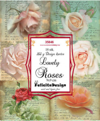 Billede: Toppers 9x9cm 18stk. 6 design, 200g Lovely Roses, FelicitaDesign, førpris kr. 18,- nupris