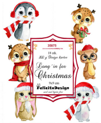 Billede: Toppers jul, 9x9 cm, 18 stk. 3x6 design, 200g, Long´in for Christmas, FelicitaDesign