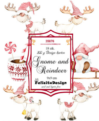 Billede: Toppers jul, 9x9 cm, 18 stk. 3x6 design, 200g, Gnome and Reindeer, FelicitaDesign