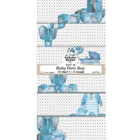 Billede: Slimcard 10x21cm, 18 ark, 3x6 designs, 200g, Baby Dots Boy, FelicitaDesign
