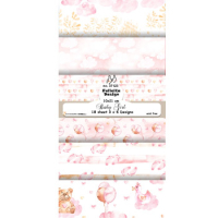 Billede: Papirblok til slimcard, 10x21cm, Baby Girl, 200g, 18 ark, 3x6 design, FelicitaDesign 