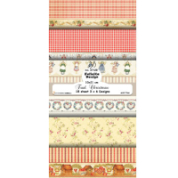 Billede: Papirblok til slimcard, 10x21cm, Trad. Christmas, 200g, 18 ark, 3x6 design, FelicitaDesign 