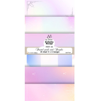 Billede: Slimcard 10x21cm, 200g, 18 ark. 3x6 designs, Pastel pink and Purple, FelicitaDesign