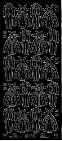 Billede: brud og brudgoms tøj, sort stickers