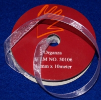 Billede: 6mm organzabånd lys lilla, ca. 10 meter