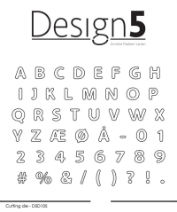 Billede: skæreskabelon bogstaver og tal, Design5 dies 
