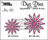Billede: skæreskabelon 2 blomster, Dies Crealies Duo Dies 60 CLDD60, 30 mm - 40 mm 