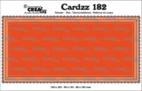 Billede: skæreskabelon til slimcard, Dies Crealies Cardzz 182 Slimline B, 
CLCZ182 Max. 10 x 20,5 cm, førpris kr. 100,- nupris  
