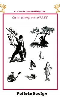 Billede: fiskeri 7 stempler, fra 0,8x1,1cm til 2,8cm x 4,5cm, danmore, førpris kr. 38,00, nupris