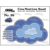 Billede: skæreskabelon 4 skyer med dots, Dies Crealies Crea-Nest-Lies Small 26, 
CNLS26