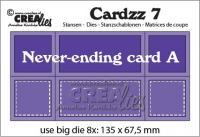 Billede: skæreskabelon Never-ending card A, Cardzz stansen no. 7, Never-ending card A, Crealies, CLCZ07