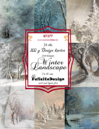 Billede: Toppers jul, 10x7cm, 24 stk. 3x8 design, 200g, Winter Landscape, FelicitaDesign