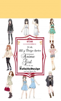 Billede: Toppers 10x7cm 18stk 200g, Anime Girl, 3x8 designs, FelicitaDesign, førpris kr. 16,- nupris