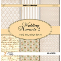 Billede: Ark 13,5x13,5 cm 200g 12 ark, 6 design, Wedding Moments 2, FelicitaDesign, førpris kr. 16,- nupris