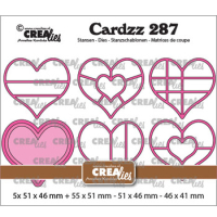 Billede: skæreskabelon hjerter, Dies Crealies CLCZ287 Cardzz 287, Elements  Hearts, 8 dies