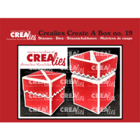 Billede: skære/prægeskabelon æske,  Create A Box dies no. 19, Impossible box, 
Finished: 6 x 6 x 6 cm. This set consists of 7 dies, CCAB19, CreaLies