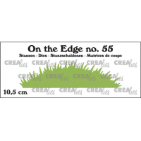 Billede: skæreskabelon græstue med høj bue og kort græshøjde, der kun skæres fra i den øverste kant, On the Edge dies no. 55, Grass hill short grass 10,5 cm, CreaLies 