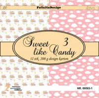 Billede: Ark 13,5x13,5 cm 200g 12stk baby, 2 design, Sweet like Candy 3, FelicitaDesign, førpris kr. 16,- nupris