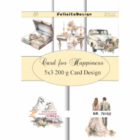 Billede: 15 kort til bryllup, ca.15x30 cm, dobbeltkort lige til at folde, 3x5 designs, 200g Card Design, FelicitaDesign