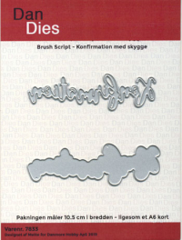 Billede: skæreskabelon Konfirmation med skygge, 8x2,5cm, DanDies