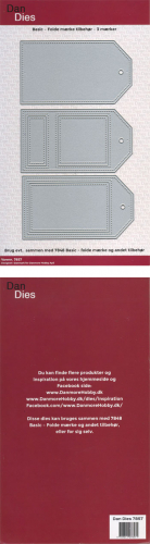 Billede: skæreskabelon tags der kan bruges sammen med d7848, Dan-Dies Basic folde mærke tilbehør 3stk