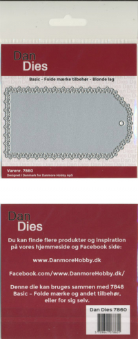 Billede: skæreskabelon tag med blondekant, Dan-Dies, foldemærke tilbehør -Blonde tag 10,5x6cm 