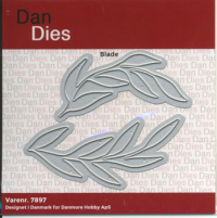 Billede: skæreskabelon 2 bladgrene, Dan Dies, længde ca. 5cm og 7,5cm