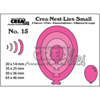 Billede: skæreskabelon 4 balloner, Dies Crealies Crea-Nest-Lies Small 15
CNLS15 