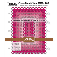 Billede: skæreskabelon rektangulær baggrund med scallopkant, Dies Crealies Crea-Nest-Lies XXL 149