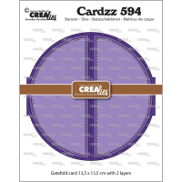 Billede: skære/prægeskabelon rund kortbase, Dies Crealies Gatefold Circle Card, CLCZ594 ca 13,5x13,5 cm