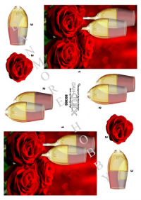 Billede: 2 glas hvidvin i røde roser, dan-quick