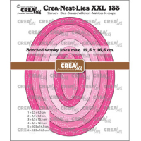 Billede: skæreskabelon ovale rammer med snoet stitchmønster, Dies Crealies CLNestXXL133 XXL 133, Max. 12,5 x 16,5 cm