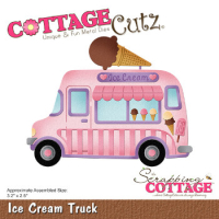 Billede: skæreskabelon isbil, Dies CottageCutz CC-1020, Ice Cream Truck, samlet ca. 8,1 x 6,4 cm