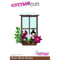 Billede: skæreskabelon julevindue, Dies CottageCutz CC-1100, Rustic Winter Window